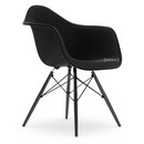 Eames Plastic Armchair RE DAW, Deep black, With full upholstery, Nero, Standard version - 43 cm, Black maple
