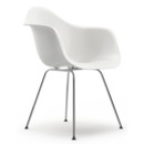 Eames Plastic Armchair DAX, White, Without upholstery, Without upholstery, Standard version - 43 cm, Chrome-plated