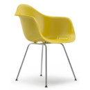 Eames Plastic Armchair DAX, Mustard, Without upholstery, Without upholstery, Standard version - 43 cm, Chrome-plated