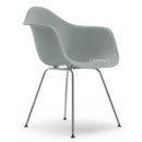 Eames Plastic Armchair RE DAX, Light grey, Without upholstery, Without upholstery, Standard version - 43 cm, Chrome-plated