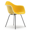 Eames Plastic Armchair DAX, Sunlight, With full upholstery, Yellow / ivory, Standard version - 43 cm, Coated basic dark