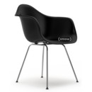 Eames Plastic Armchair DAX, Deep black, Without upholstery, Without upholstery, Standard version - 43 cm, Chrome-plated