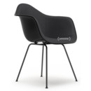 Eames Plastic Armchair RE DAX, Deep black, With full upholstery, Dark grey, Standard version - 43 cm, Coated basic dark
