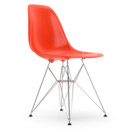 Eames Plastic Side Chair DSR, Red (poppy red), Without upholstery, Without upholstery, Standard version - 43 cm, Chrome-plated