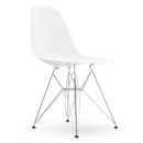 Eames Plastic Side Chair RE DSR, White, Without upholstery, Without upholstery, Standard version - 43 cm, Chrome-plated