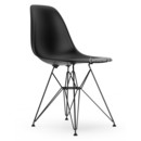 Eames Plastic Side Chair RE DSR, Deep black, Without upholstery, Without upholstery, Standard version - 43 cm, Coated basic dark