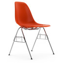 Eames Plastic Side Chair RE DSS, Red (poppy red), Without upholstery, Without upholstery, With linking element (DSS)