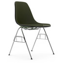 Eames Plastic Side Chair RE DSS, Forest, With full upholstery, Nero / forest, Without linking element (DSS-N)