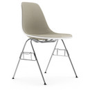 Eames Plastic Side Chair RE DSS, Pebble, With full upholstery, Warm grey / ivory, With linking element (DSS)