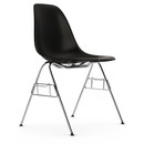 Eames Plastic Side Chair DSS, Deep black, Without upholstery, Without upholstery, With linking element (DSS)