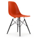 Eames Plastic Side Chair RE DSW, Red (poppy red), Without upholstery, Without upholstery, Standard version - 43 cm, Black maple