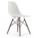 Eames Plastic Side Chair DSW, White, Without upholstery, Without upholstery, Standard version - 43 cm, Dark maple