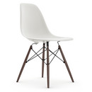 Eames Plastic Side Chair RE DSW, White non-RE, Without upholstery, Without upholstery, Standard version - 43 cm, Dark maple