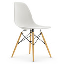 Eames Plastic Side Chair RE DSW, White, Without upholstery, Without upholstery, Standard version - 43 cm, Ash honey tone