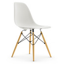 Eames Plastic Side Chair RE DSW, White non-RE, Without upholstery, Without upholstery, Standard version - 43 cm, Ash honey tone