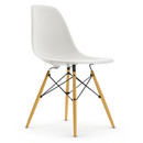 Eames Plastic Side Chair RE DSW, White, Without upholstery, Without upholstery, Standard version - 43 cm, Yellowish maple