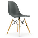Eames Plastic Side Chair RE DSW, Granite grey, Without upholstery, Without upholstery, Standard version - 43 cm, Yellowish maple