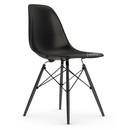 Eames Plastic Side Chair DSW, Deep black, Without upholstery, Without upholstery, Standard version - 43 cm, Black maple