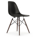 Eames Plastic Side Chair DSW, Deep black, Without upholstery, Without upholstery, Standard version - 43 cm, Dark maple