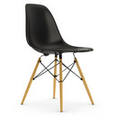 Details Vitra Eames Plastic Side Chair RE DSW Eames Plastic Side Chair RE DSW, Deep black, Without upholstery, Without upholstery, Standard version - 43 cm, Yellowish maple