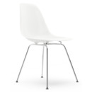 Eames Plastic Side Chair DSX, White, Without upholstery, Without upholstery, Standard version - 43 cm, Chrome-plated