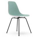 Eames Plastic Side Chair RE DSX, White non-RE, With full upholstery, Ice blue / ivory, Standard version - 43 cm, Coated basic dark