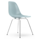 Eames Plastic Side Chair DSX, Ice grey, Without upholstery, Without upholstery, Standard version - 43 cm, Chrome-plated
