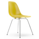 Eames Plastic Side Chair DSX, Mustard, Without upholstery, Without upholstery, Standard version - 43 cm, Chrome-plated