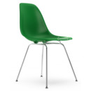Eames Plastic Side Chair DSX, Green, Without upholstery, Without upholstery, Standard version - 43 cm, Chrome-plated