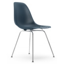 Eames Plastic Side Chair DSX, Sea blue, Without upholstery, Without upholstery, Standard version - 43 cm, Chrome-plated
