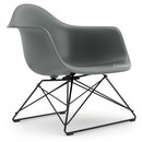 Eames Plastic Armchair RE LAR, Granite grey, Without upholstery, Coated basic dark