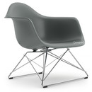 Eames Plastic Armchair RE LAR, Granite grey, Without upholstery, Chrome-plated