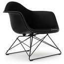 Eames Plastic Armchair RE LAR, Deep black, Full upholstery nero, Coated basic dark