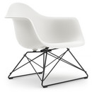 Eames Plastic Armchair RE LAR, White non-RE, Without upholstery, Coated basic dark