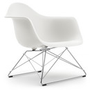 Eames Plastic Armchair RE LAR, White, Without upholstery, Chrome-plated
