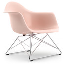 Eames Plastic Armchair RE LAR, Pale rose, Without upholstery, Chrome-plated