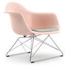 LAR, Pale rose, Seat upholstery warm grey / ivory, Chrome-plated
