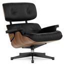 Lounge Chair, Walnut with black pigmentation, Leather Premium F nero, 89 cm, Aluminium polished, sides black