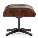 Lounge Chair Ottoman, Santos Palisander, Leather Premium brown, Aluminium polished, sides black