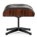 Lounge Chair Ottoman, Santos Palisander, Leather Premium F chocolate, Aluminium polished, sides black