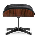 Lounge Chair Ottoman, Santos Palisander, Leather Premiun nero, Aluminium polished, sides black
