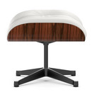 Lounge Chair Ottoman, Santos Palisander, Leather Premium snow, Aluminium polished, sides black