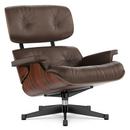 Lounge Chair, Santos Palisander, Leather Premium brown, 84 cm - Original height 1956, Aluminium polished, sides black