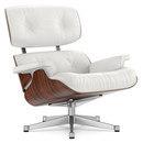 Lounge Chair, Santos Palisander, Leather Premium F snow, 84 cm - Original height 1956, Aluminium polished
