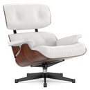 Lounge Chair, Santos Palisander, Leather Premium F snow, 84 cm - Original height 1956, Aluminium polished, sides black