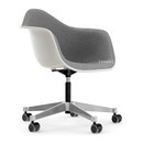 Eames Plastic Armchair PACC, White, With full upholstery, Nero / ivory