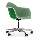 Eames Plastic Armchair PACC, Green, With full upholstery, Green / ivory
