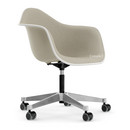 Eames Plastic Armchair PACC, Pebble, With full upholstery, Warm grey / ivory