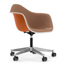 Eames Plastic Armchair PACC, Rusty orange, With full upholstery, Cognac / ivory
