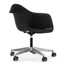 Eames Plastic Armchair RE PACC, Deep black RE, With full upholstery, Nero